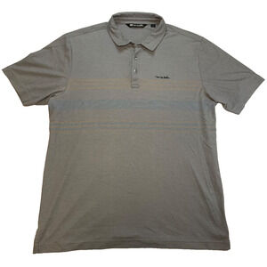 Travis Mathew Polo‎ Shirt Men Large Gray Short Sleeve Lightweight Golf Casual